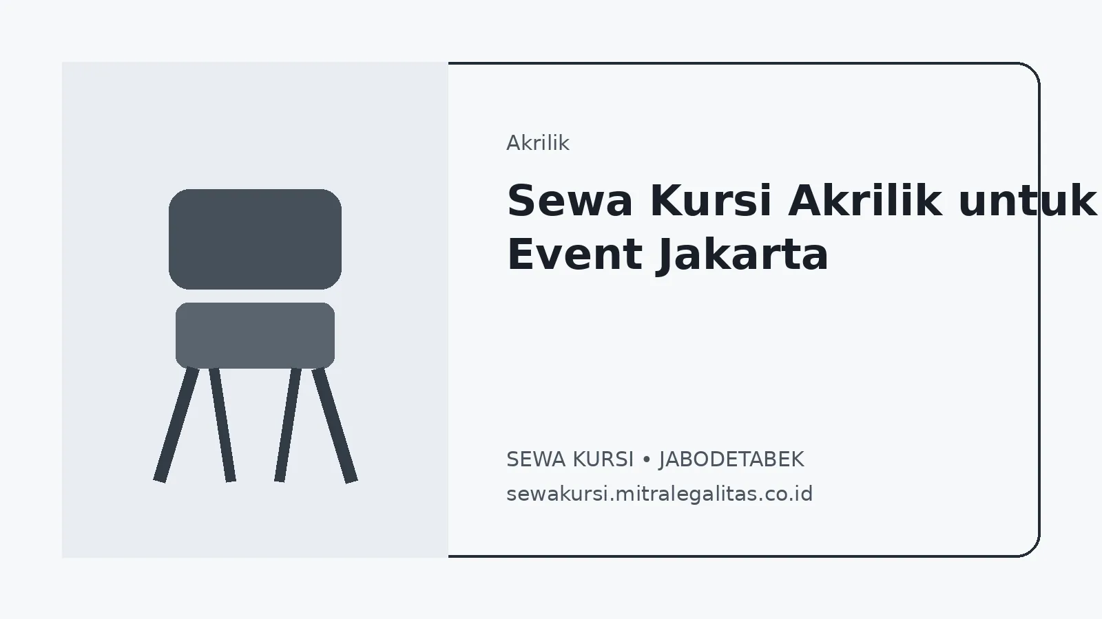 Sewa Kursi Akrilik untuk Event Jakarta