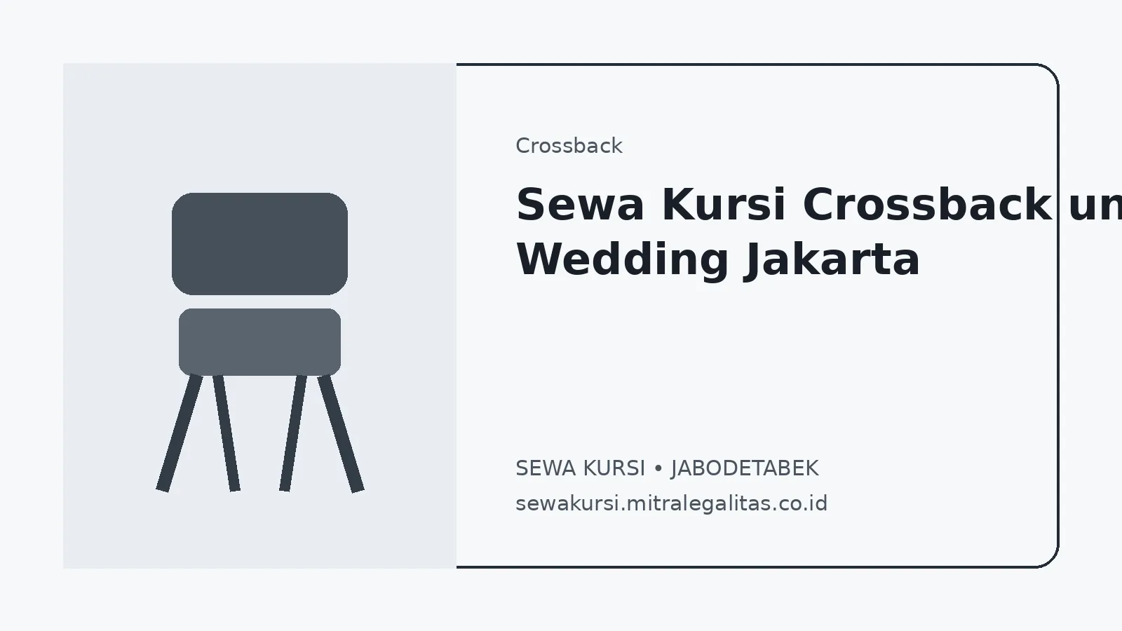 Sewa Kursi Crossback untuk Wedding Jakarta